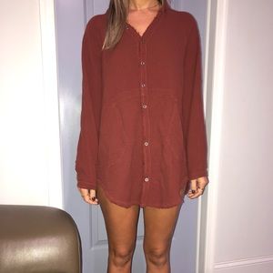 Red/burgundy tshirt dress tunic